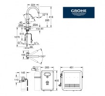 MONOMANDO COCINA GROHE BLUE PROFESSIONAL